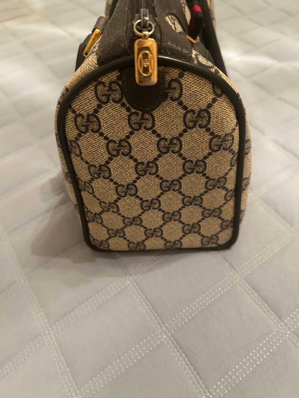 Gucci Navy Boston Handbag Vintage 1980’s - Picture 4 of 10